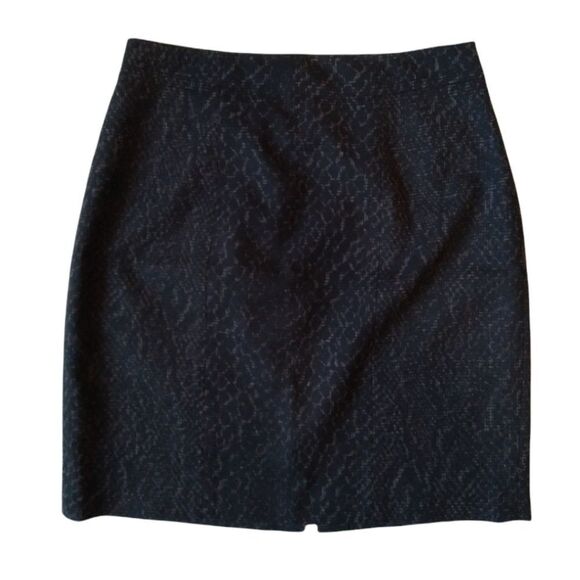 Tahari Black and Tan Madie Snake Skin Pattern Above Knee Pencil Skirt Women's 14 - Picture 1 of 16